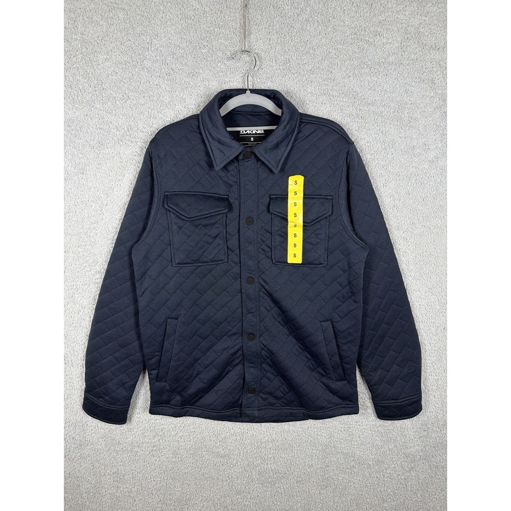 Dakine Shacket Jacket Mens Sz S Navy Blue Quilted Overshirt Snap Front 4 Pocket